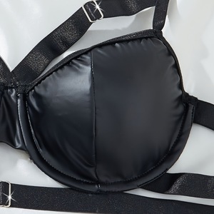 Ensemble de lingerie séduisante en cuir PU de haute qualité, style européen et américain, robe à bretelles, uniforme de reine, trois pièces avec string - Product Image 3