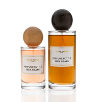 Flacons pulvérisateurs en verre vides à fond épais, forme cylindrique, 30ml, 50ml, 100ml, 200ml, 250ml, en stock, 100ml avec bouchon en bois