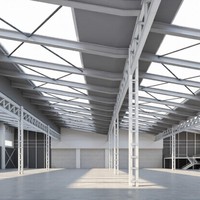 Bâtiment d'entrepôt moderne en acier préfabriqué pour atelier commercial, construction en structure métallique durable, couleur personnalisée, grande portée
