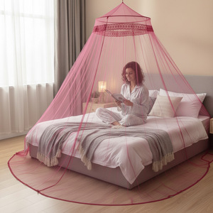 Moustiquaires rondes suspendues en forme de <span class=keywords><strong>cloche</strong></span>, pliables, blanches, 100 % polyester respirant, pour <span class=keywords><strong>lit</strong></span> ou enfant, vente en gros - Product Image 3