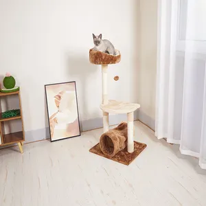 Large High Quality Pet Supplier Pet Cat Tree Tower House Apartment Toy Pole Grabbing Wooden Cat Climbing Cat Tree