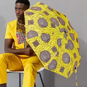 High Quality Shenbolen New Trend African Design Ankara Print Fully-automatic Umbrella