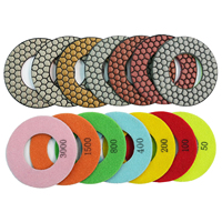 LITTLE ANT Disque de polissage diamanté à sec 5" 125mm OEM multi-trous 6" 9" pour meuleuse d'angle, finition haute brillance pour granit, grain 50-3000