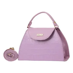 Bolso Bandolera Acalia Lila con Patrón de Cocodrilo, Estilo Vintage, Nailon y Poliéster, para Uso Diario en Verano - Product Image 1