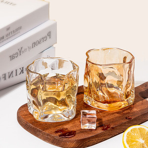Vaso de Whisky de Vidrio de 200 ml en Oferta, Forma Irregular con Color Electrochapado - Product Image 3