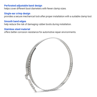 Universal 2pcs CV Boot Hose Clamp Set SS304 Réglable Single Ear Drive Shaft Axle Joint Clip