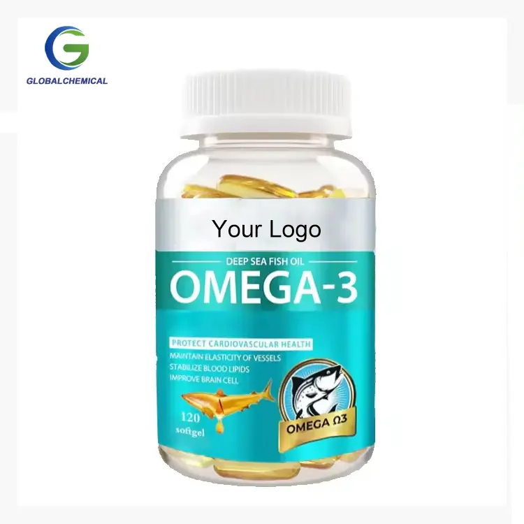 Etiqueta privada Aceite de pescado Softgel vegano omega-3 suplementos 500mg 1000mg aceite de pescado omega 3 Cápsulas de Softgel