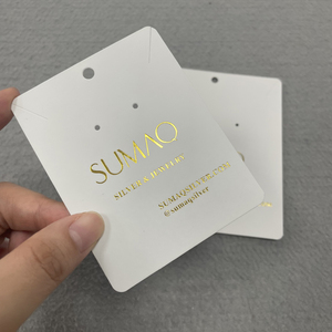 Joyería Pendientes Tarjeta Personalizada Lámina de Oro Logo Reciclado Pendiente Collar Exhibición Embalaje Tarjeta Perforadora