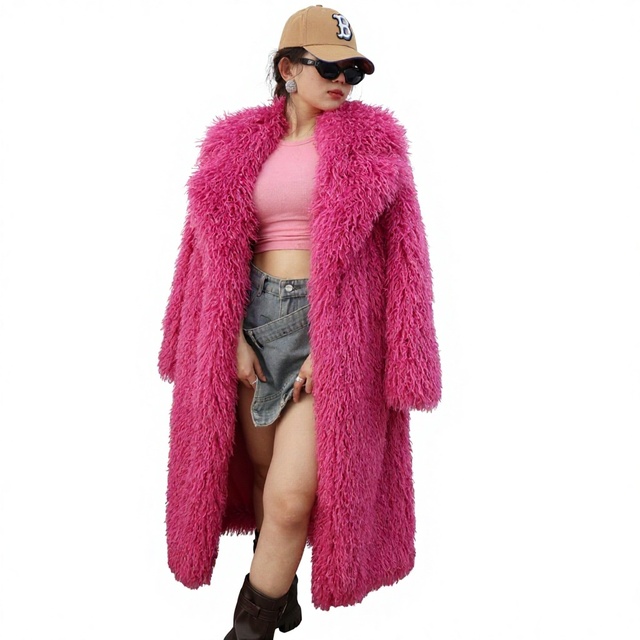 Cross-border Foreign Trade DRLYFUR Autumn Winter Women's Maternity Slim Short Faux Fur Wool/Silk Tassel Streetwear Coat Suit