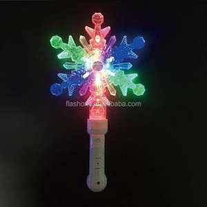 어린이용 멀티컬러 미니 LED 눈꽃 매직 완드 장난감 할로윈 야광봉 빛나는 눈꽃 스틱 완드 - Product Image 2