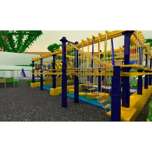 Kinderen Touw Cursus Trampoline Park Zachte Gebied Jungle Stijl Indoor Speeltuin