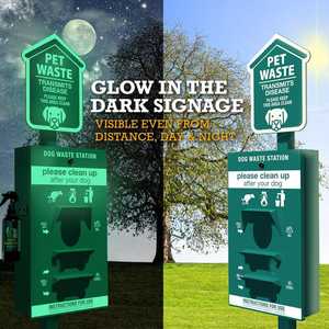 Poubelle pour déjections animales avec distributeur de sacs à déjections canines et bac à litière, capacité et taille personnalisables - Product Image 3