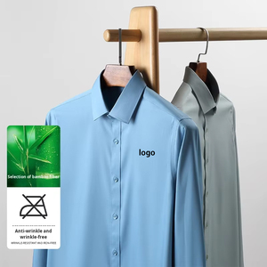 Atacado De Fibra De Bambu De Alta Qualidade Camisas Brancas para Homens Plus Size Camisa Formal Do Negócio Do Escritório - Product Image 3
