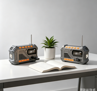 Outdoor-Kletterradio mit 18650 Lithium-Ionen-Akku, tragbar, für Zuhause, mit Solar- und Handkurbel, Notfall-Wetterradio