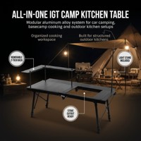 Table de camping carrée pliable multifonctionnelle en alliage d'aluminium StrideOut Outdoor Furniture Unit 8, étanche et portable, réglable en hauteur