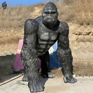 Scultura di Gorilla in Bronzo a Grandezza Naturale Personalizzata <span class=keywords><strong>e</strong></span> Statua di Fauna Selvatica in Metallo per Decorazione di Piazze Esterne - Product Image 3