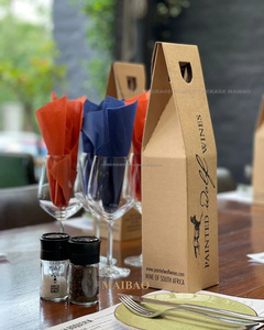 Tùy chỉnh đôi rượu vang chai tàu sân bay sóng gấp rượu vang Túi Quà Tặng hộp Carton Đóng Gói với xử lý - Product Image 3