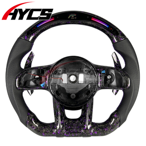 Volante Deportivo de Carreras de Fibra de Carbono Forjado con LED para Mercedes-Benz <span class=keywords><strong>AMG</strong></span> W167 W205 W213 GT <span class=keywords><strong>63</strong></span> Clase C Clase G <span class=keywords><strong>GLA</strong></span> GLE GLC GLS - Product Image 1