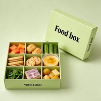 Boîte à salade en papier de luxe en gros avec fentes, récipient alimentaire jetable, boîte à sushi, fruits, boîte personnalisée, emballage de biscuits