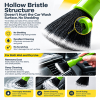 Brosse de nettoyage intérieur de voiture haut de gamme, résistante aux rayures et aux produits chimiques, en fibre de nylon, avec manche en PP, pour aérateurs, tableau de bord, sièges en cuir et écrans LCD