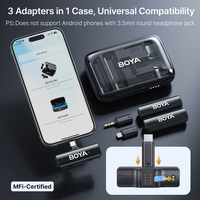 Für BOYALINK 2 Kabelloses Omnidirektionales Lavalier-Ansteckmikrofon Typ-C Geräuschunterdrückung für iPhone Live-Streaming Audio
