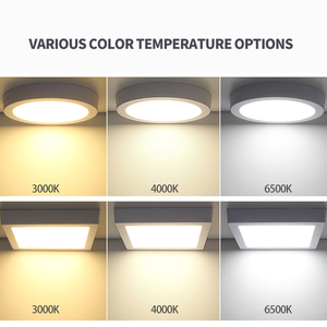 Woojong Bảng điều khiển de luz dẫn de 18W, 6000K, ultrafino, Redondo, montaje En superficie, lampara de techo Para EL hogar, oficina - Product Image 5