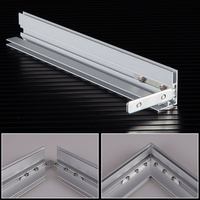 Cadre en aluminium à tension rapide pour tissu, 25*35mm, double taille, pour caisson lumineux LED sans cadre avec éclairage latéral, idéal pour la décoration des magasins en chaîne