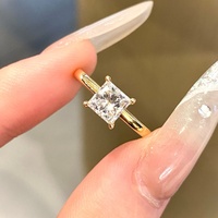 Anillo de Diamante Cultivado en Laboratorio de Oro Sólido de 18K Xinfly, 1 Quilate, Corte Princesa, Anillo de Compromiso y Boda, Certificado IGI, Doble Certificado, Oro Pesado
