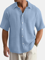 T-shirt décontracté pour homme 100 % coton, respirant, tricoté, à manches courtes, col rabattu, motif uni, fermeture à bouton unique, OEM