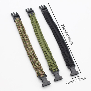 DF404 สร้อยข้อมือถักแบบถักเปีย 23 ซม. ไนลอน ลายพรางกลางแจ้ง หัวเข็มขัดสีดำ อุปกรณ์เสริมสำหรับทุกฤดูกาล - Product Image 1