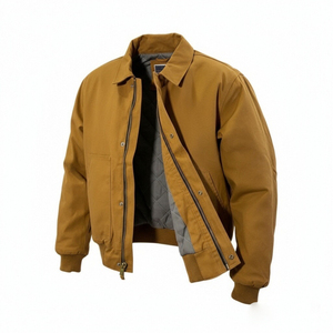 Jaket kerja pria, tahan api empuk ringan musim dingin mantel hangat kanvas berlapis bernapas poliester berlapis cepat kering - Product Image 2