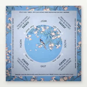 Mahjong américain 160 pièces 32 mm en acrylique avec dos imitation bois, avec tapis <span class=keywords><strong>marocain</strong></span> orange et vert, en stock, <span class=keywords><strong>jeu</strong></span> de club pour 4 joueurs - Product Image 2
