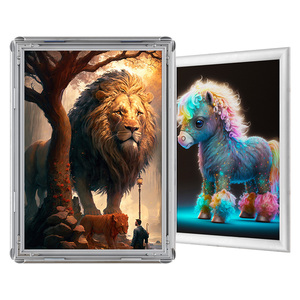 Cydisplay Bạc nhôm 46mm A2 Kích thước Snap Khung cạnh phía trước tải treo tường Áp phích quảng cáo khung A2 Snapper khung - Product Image 1