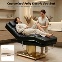 Table de massage électrique de luxe moderne en métal pour salon de beauté, hôpital, extension de cils et soins du visage