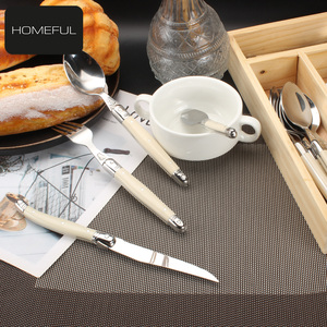 Couteau de <span class=keywords><strong>cuisine</strong></span> professionnel <span class=keywords><strong>Laguiole</strong></span>, couteau à steak, ensemble de couverts, qualité alimentaire, 24 pièces, ensemble de fourchettes et de <span class=keywords><strong>couteaux</strong></span> en acier inoxydable avec manche en ABS - Product Image 5