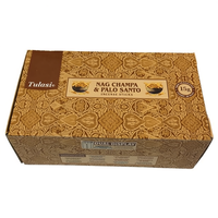 Bâtons d'encens religieux parfumés Tulasi Nag Champa & Palo Santo 15g Inde Espagne Boîte de présentation double toutes saisons
