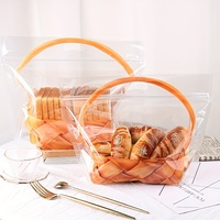 Sac d'emballage en plastique transparent à fermeture éclair pour croissants, toasts et scones, résistant à l'humidité, avec soufflet latéral, pour la vente en gros