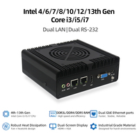 Mini PC à double port RS232, double LAN, 8 USB, ordinateur industriel DDR3L DDR4 DDR5 SSD+HDD, fabricant OEM, Win 10 11