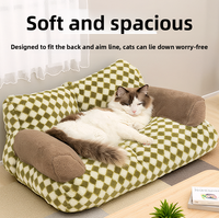 Lit de canapé pour chat et chien, moderne, écologique, antidérapant, pour l'intérieur, en peluche légère, avec housse amovible et lavable