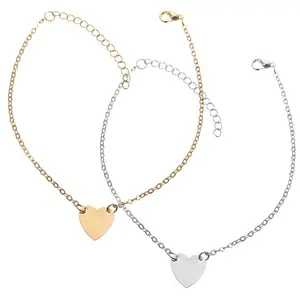 00029-5 mode européenne et américaine Simple géométrie métal amour paillettes pendentif Bracelet cheville
