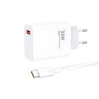 Chargeur rapide USB 33W pour téléphone portable Redmi Turbo Charge, chargeur de voyage avec câble USB, adaptateur secteur USB à charge rapide 33W