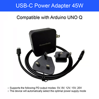 Kit de démarrage Arduino UNO Q avec carte mère Linux 2 Go/4 Go, caméra 4K, station d'accueil PD 45 W, USB 3.0, ordinateur de bureau