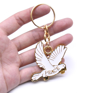 Llavero de Paloma Blanca de la Paz, Católico, Religioso, <span class=keywords><strong>Espíritu</strong></span> <span class=keywords><strong>Santo</strong></span>, Anillo para Llaves con Paloma, Dijes de Metal Dorado, Proveedor - Product Image 6