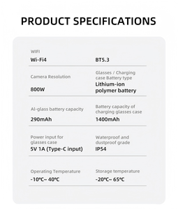 Lunettes intelligentes M02X <span class=keywords><strong>Pro</strong></span> Max AI avec caméra 13MP, lunettes de visionnage intelligentes pour l'enregistrement vidéo, pour un vlog immersif en première personne - Product Image 4