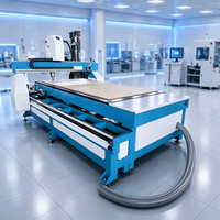 Machine de fraisage CNC 4 axes avec moteur servo rotatif, table à vide, unité de production de meubles de cuisine sur mesure, commande PLC
