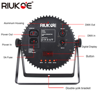 Focos LED DMX RGBW para interiores, escenarios, DJ, discotecas, bodas, de aluminio, silenciosos, sin ventilador, delgados, con control remoto IR, atenuación de 32 bits, certificación CE