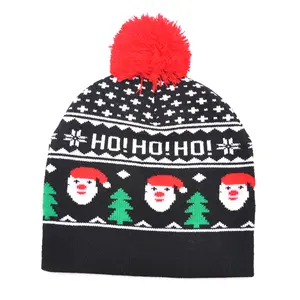 חג המולד ילדים פסטיבל jacquard אקריליק כובעים מותאמים אישית כובע cknit חג המולד קישוט ציוד ציוד כובע סנטה