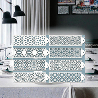 Safran 34*10cm Floral Gâteau Maille Pochoir Plusieurs Conceptions Pas Cher En Plastique Laser Cut Modèles pour La Décoration De Gâteau Facile