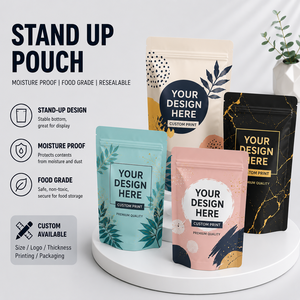 Bolsa con Cierre Vertical Personalizada para Envasado de Snacks, Dulces y Café, Bolsa Vertical de Grado Alimenticio con Diseño Personalizado - Product Image 1
