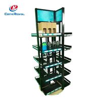 Présentoir de sol multifonctionnel Centroyal en métal triangulaire double face pour canettes, boissons, aliments, snacks et oreillers de cou